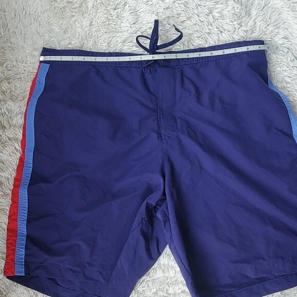 Lands End Blue Red Striped Mens Boardshorts - Picture 10 of 11
